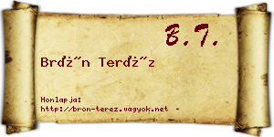 Brón Teréz névjegykártya